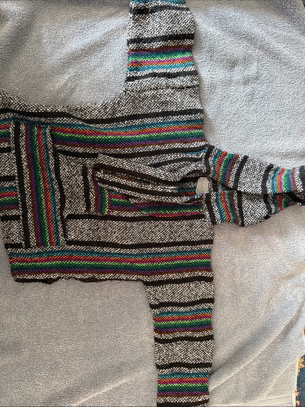 Kids Multicolor Striped Hooded Sweatshirt